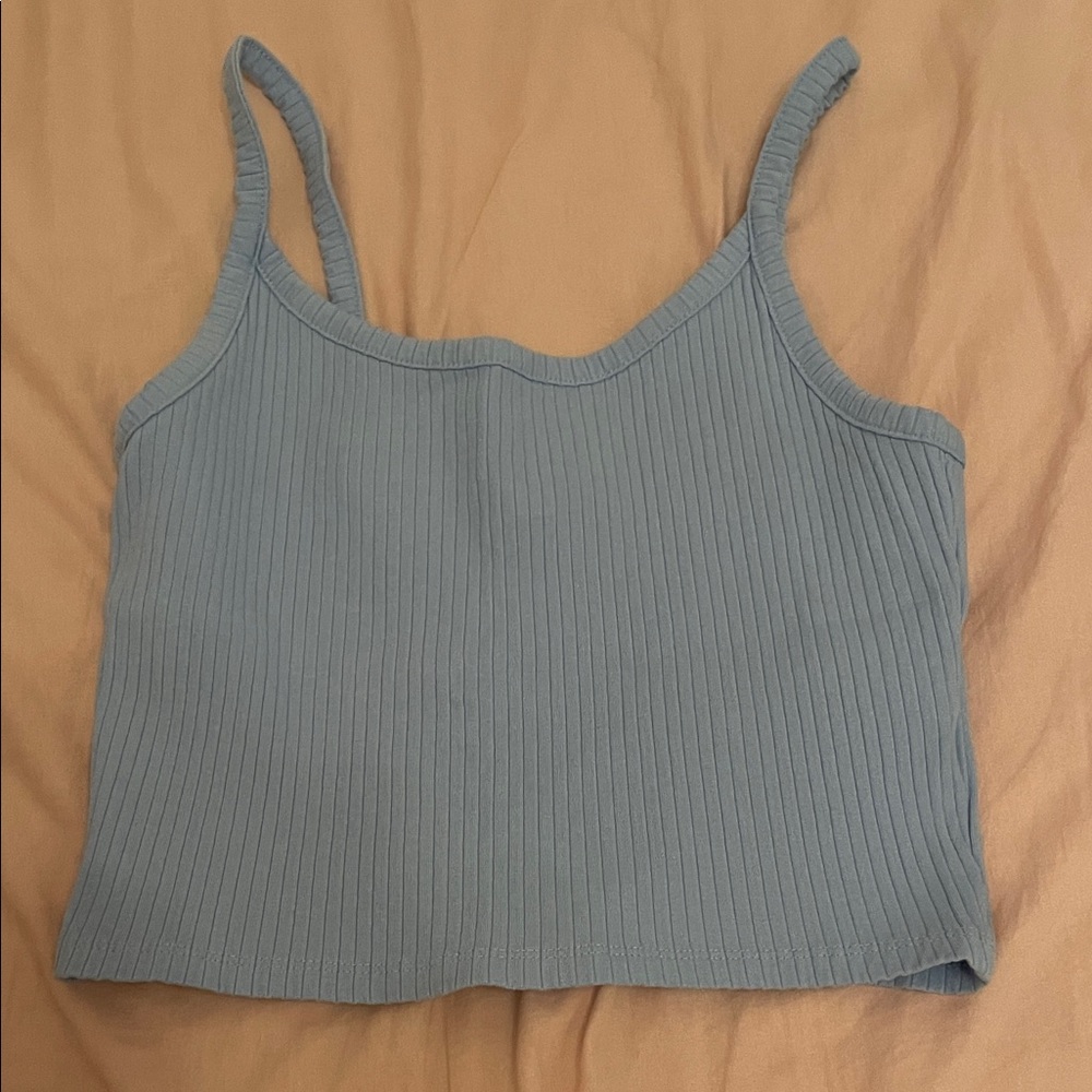 Stylish Blue Ribbed Camisole for Women